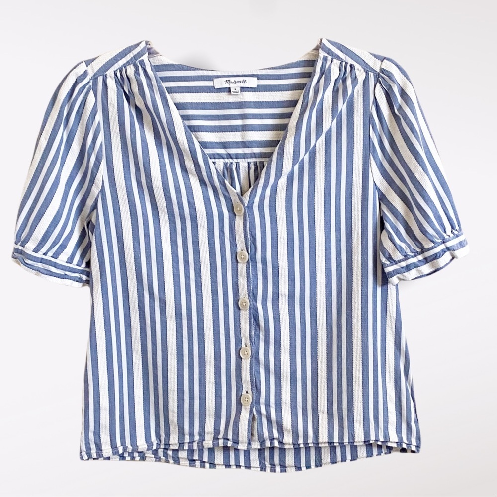 Madewell Cropped Striped Button Down Size S - Picture 10 of 17